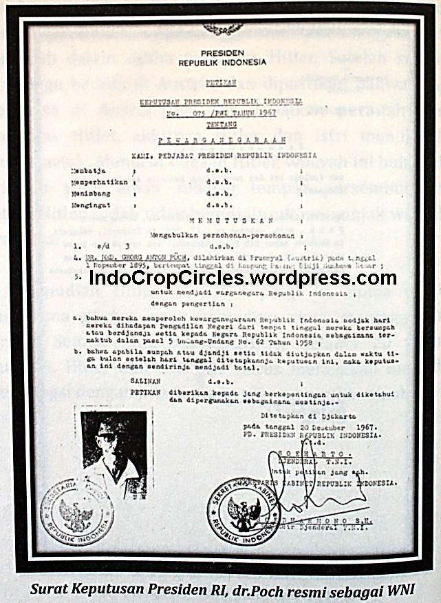 Surat keputusan dari Presiden Indonesia bahwa Dr Poch (Hitler) resmi ...