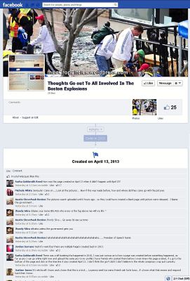 Bom Boston pages on Facebook created before explosions