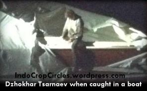 Dzhokhar Tsarnaev when caught in a boat