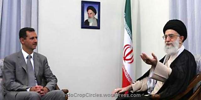 Pemimpin spiritual Iran Ali Khamenei saat bertemu Presiden Suriah Basyar al-Assad di Ibu Kota Teheran, Iran. (newshopper.sulekha.com)