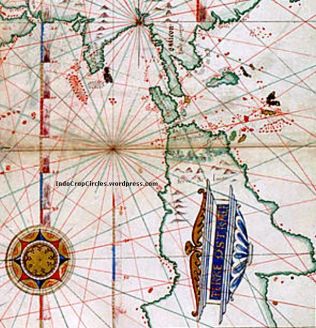 Pulau Jawa terlihat sebagai pulau yang sangat besar. Southeast Asia map (1543)