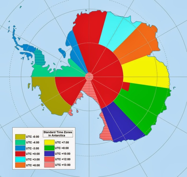 40 Maps That Will Help You Make Sense of the World - Map of Time Zones in Antarctica