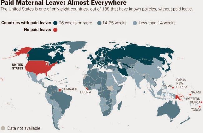 40 Maps That Will Help You Make Sense of the World - Paid Maternal Leave Around the World