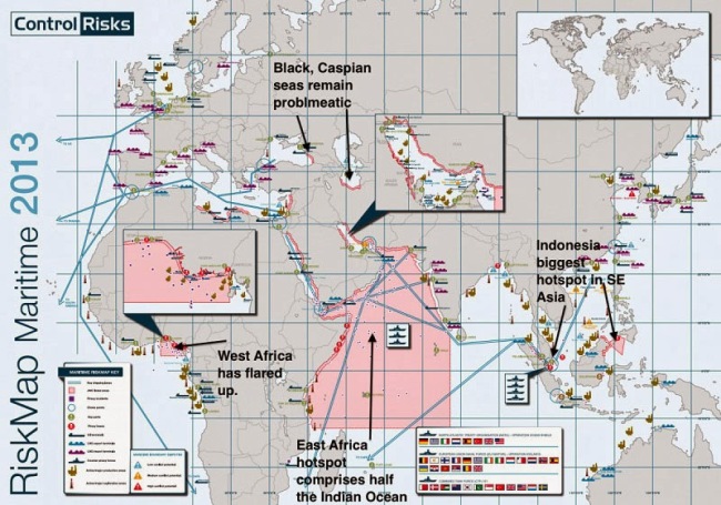 40 Maps That Will Help You Make Sense of the World - The Most Dangerous Areas in the World to Ship Due to Pirates
