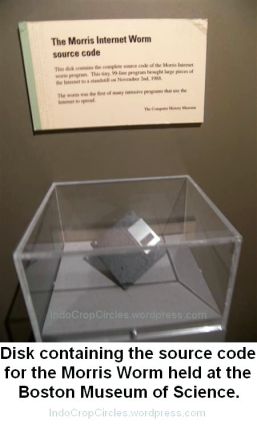 Morris Worm held at floppy disk in Boston Museum of Science
