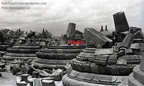 Candi Borobudur Setelah Peledakan di Magelang, Jawa Tengah (Syahril Chili, tempo.co)