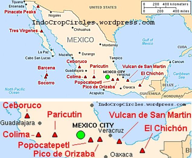 Mexico Volcanoes Map
